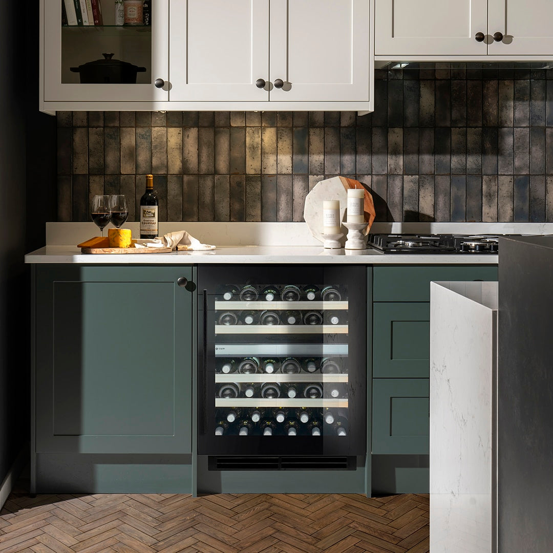 Caple WI6155BG Black Glass Wine Cooler