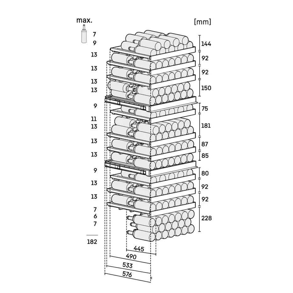 Liebherr WPgbi 7473 Vinidor Selection Wine Fridge | 182 Bottle | Triple Zone | Black