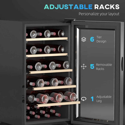 HOMCOM | 41 Bottle | Single Zone | Black | Wine Fridge