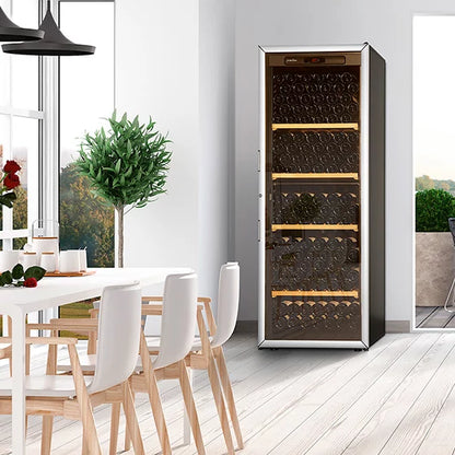 ArteVino OXG3T199NVSD Silver Wine Cabinet in bright kitchen