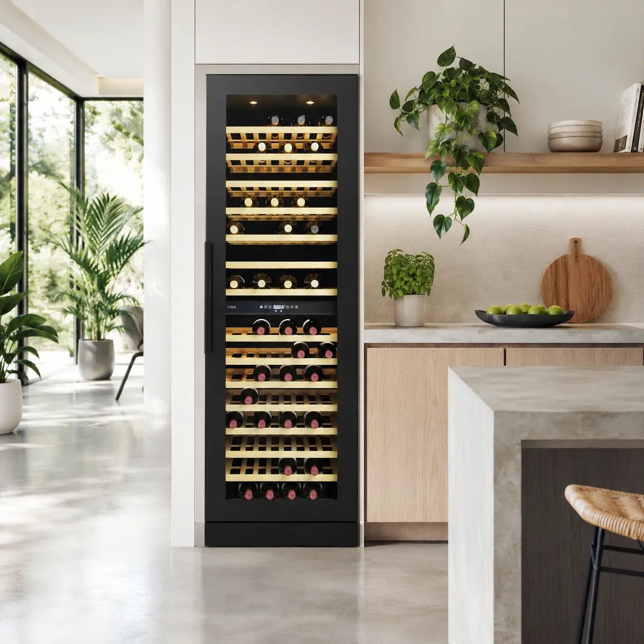 CDA FWC881BL Wine Fridge | 117 Bottle | Dual Zone | Black