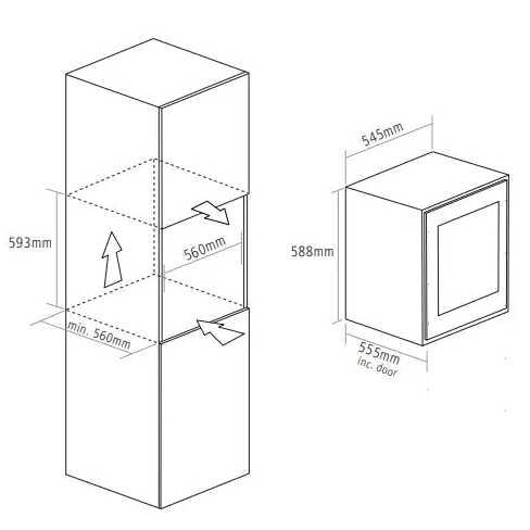 Caple WC6130 Wine Fridge | 23 Bottle | Dual Zone | Fully Integrated