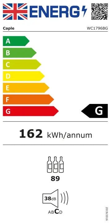 Caple WC1796BG Wine Fridge Energy rating