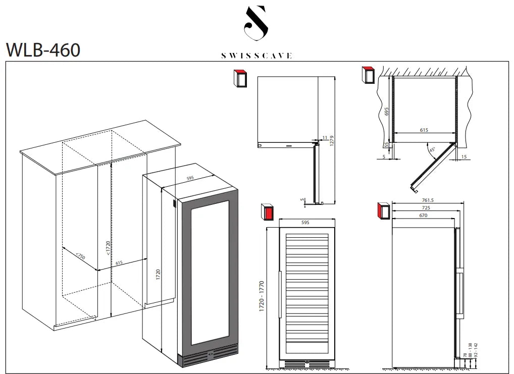SWISSCAVE WLB-460F Mix Wine Fridge 