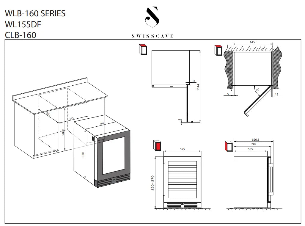 SWISSCAVE WLB-160F Wine Fridge
