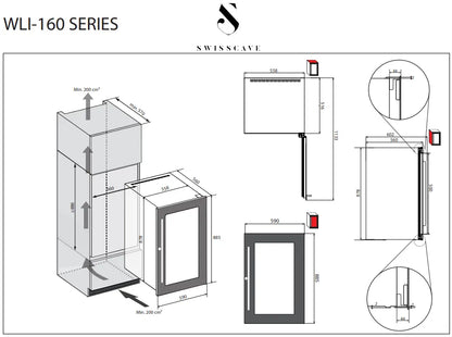 SWISSCAVE WLI-160F Wine Fridge 
