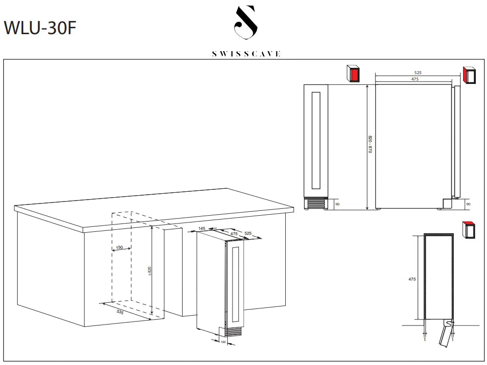 SWISSCAVE WLU-30F Wine Fridge