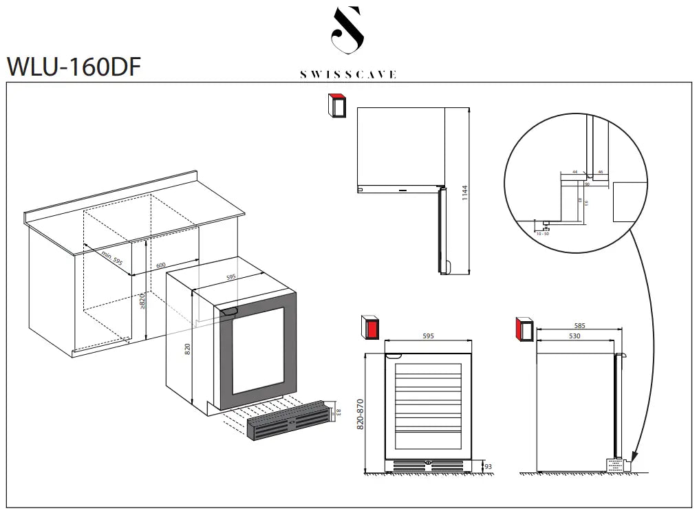 SWISSCAVE WLU-160DF Wine Fridge